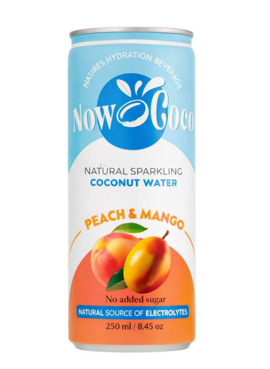 Now Coco Sparkling Coconut Water Peach & Mango - My American Shop