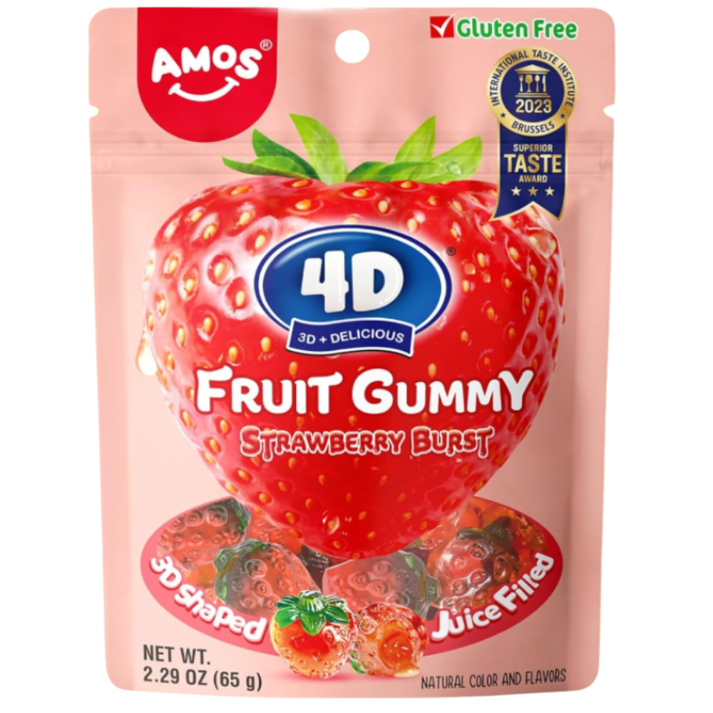 Amos 4D Fruit Gummy Strawberry - My American Shop