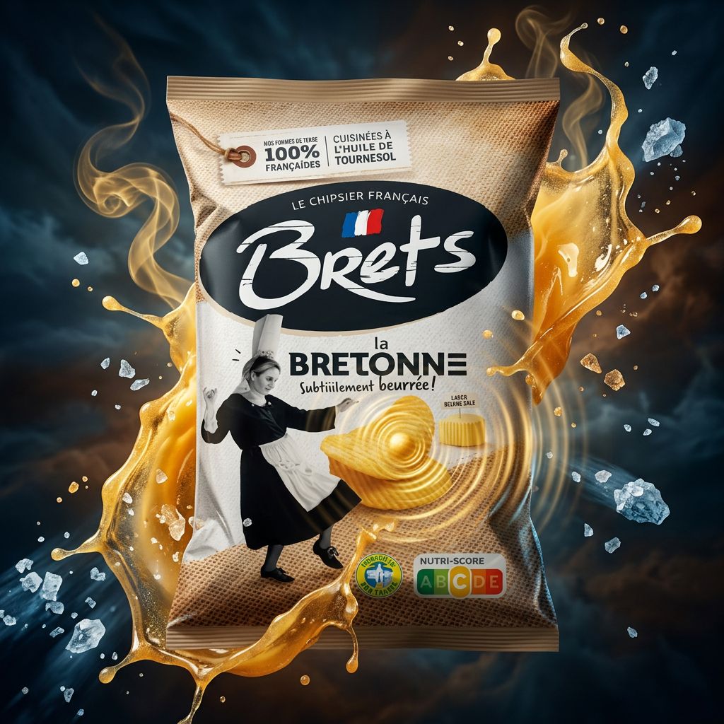 Chips Brets Flavour Salted Butter au beurre salé de Guérande, sachet français du Tarn, disponible sur My American Shop
