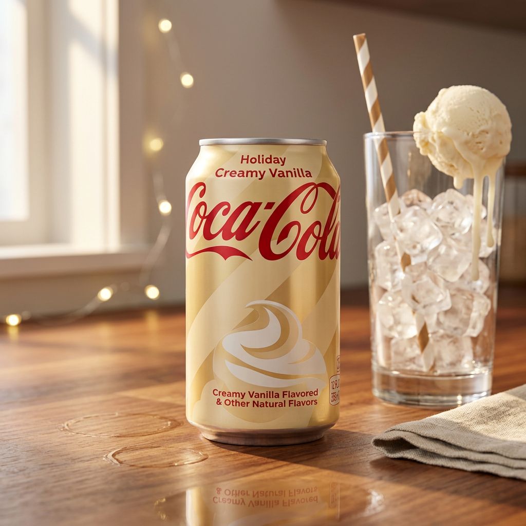 Coca Cola Holiday Creamy Vanilla, édition limitée US à la vanille crémeuse, importée des États-Unis, disponible sur My American Shop