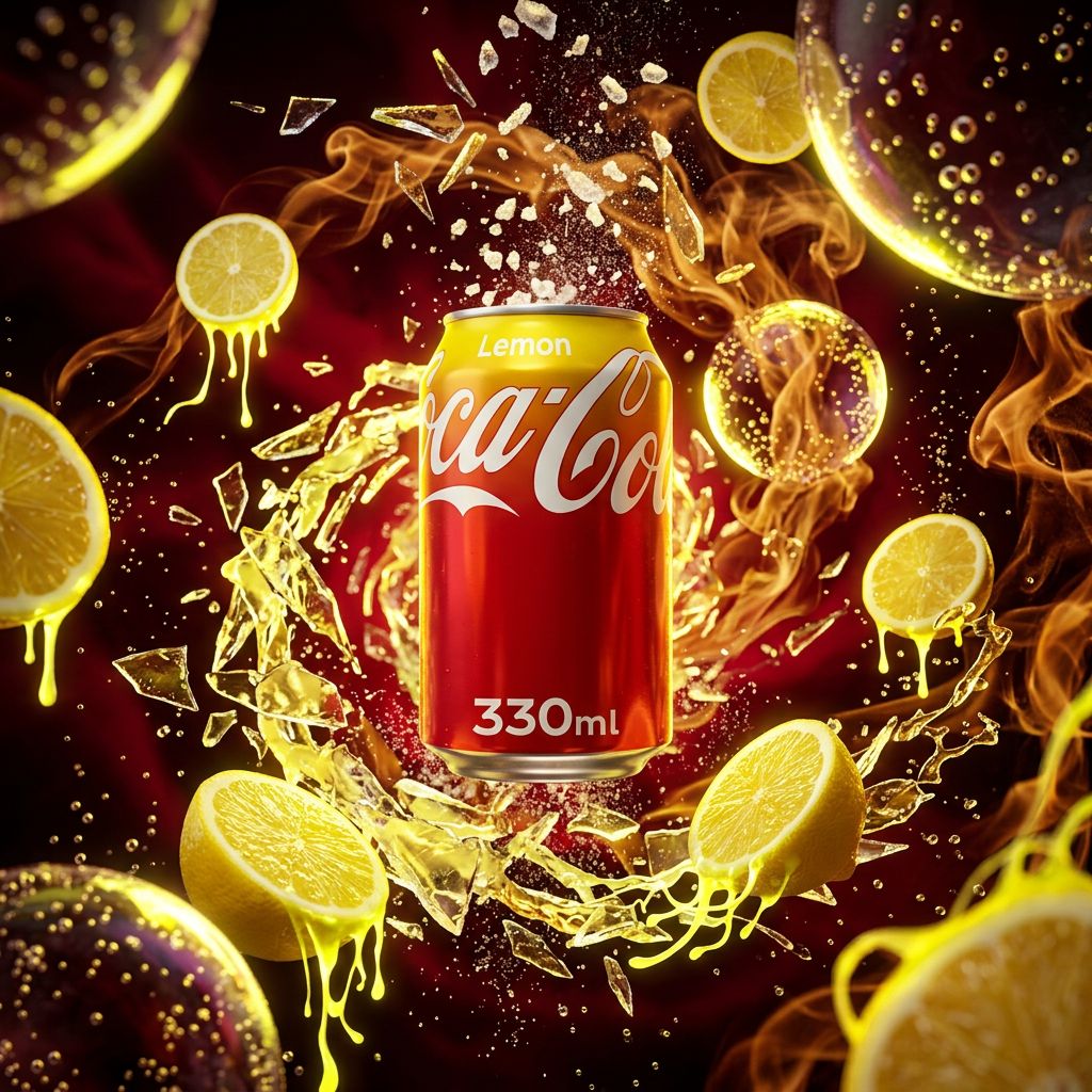 Coca-Cola Lemon en canette, soda importé arôme citron naturel, pétillant et rafraîchissant, disponible sur My American Shop