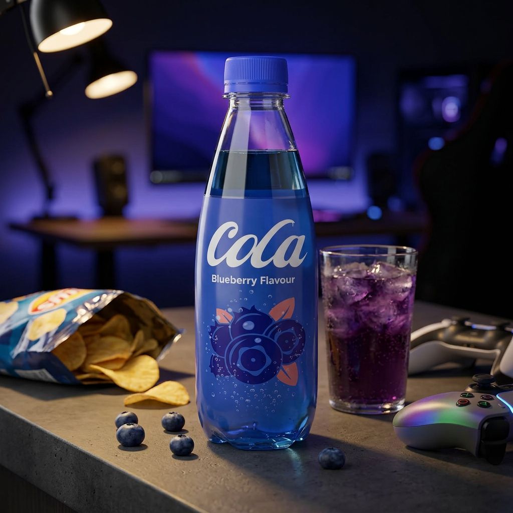 Cola Blueberry, soda pétillant cola myrtille en canette, importé, disponible sur My American Shop
