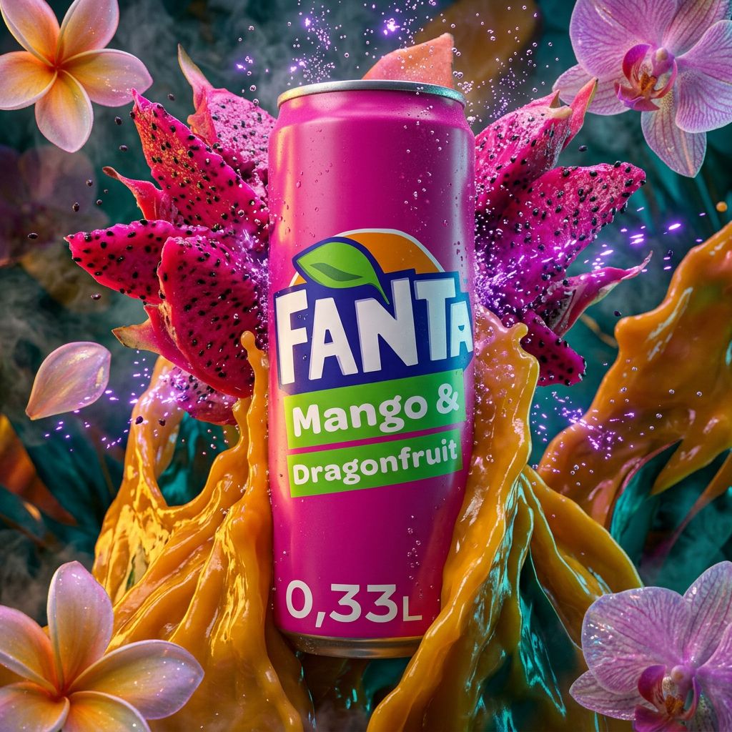 Canette Fanta Mango & Dragonfruit importée des États-Unis, soda exotique en édition spéciale, disponible sur My American Shop