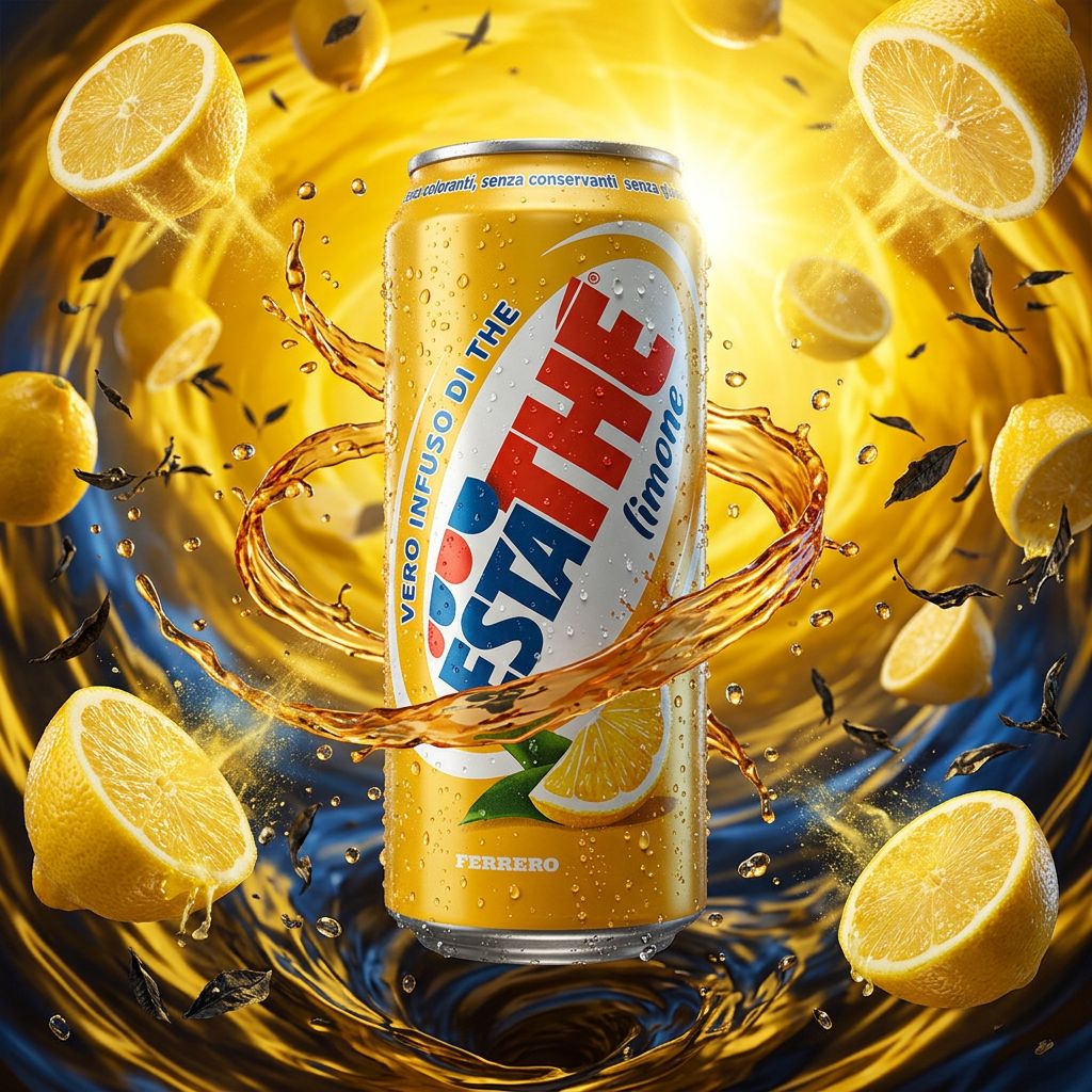 Ferrero Estathe canette citron, thé glacé italien au citron 330ml, disponible sur My American Shop