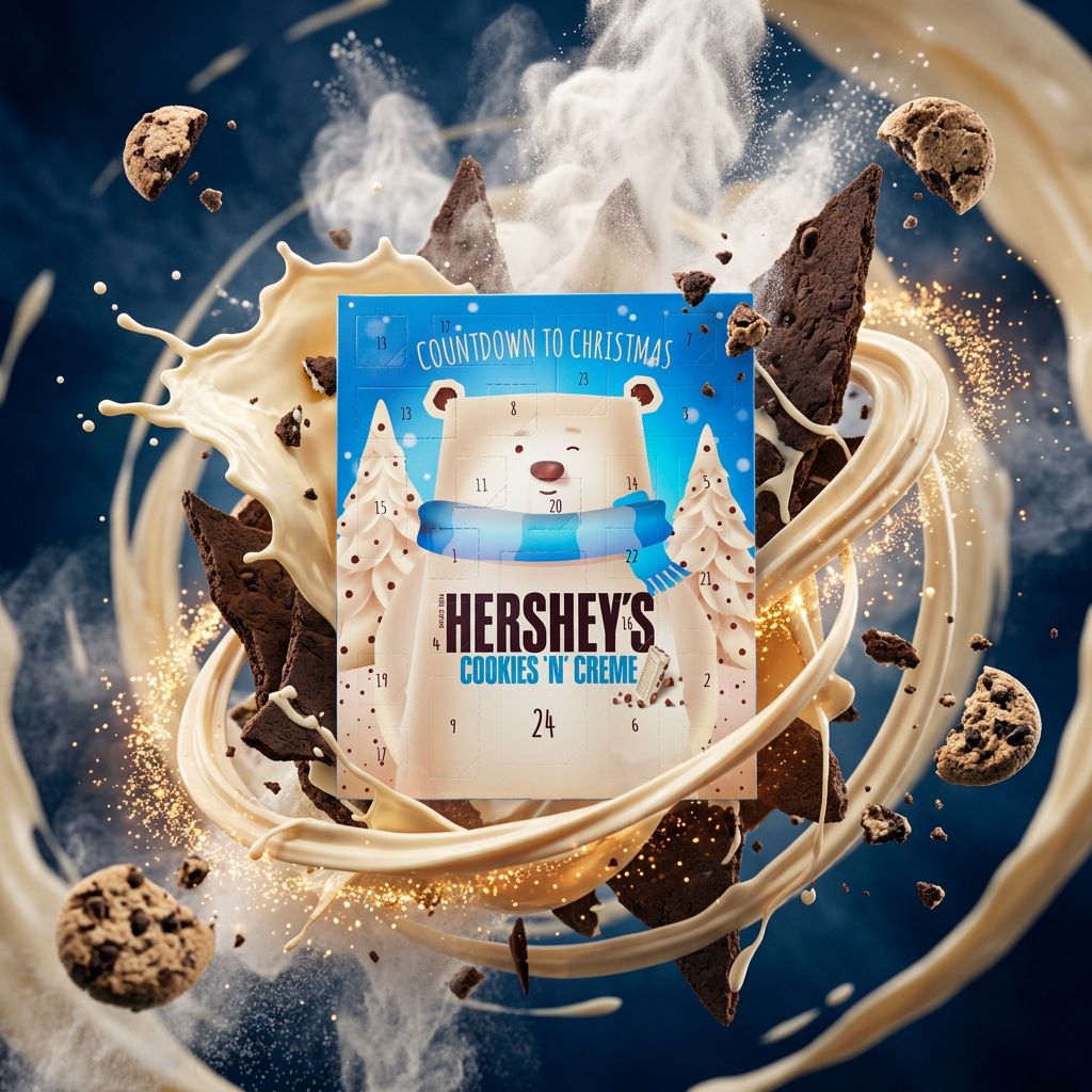 Calendrier de l'Avent Hershey's Cookies and Cream, 24 cases, chocolat américain importé, disponible sur My American Shop