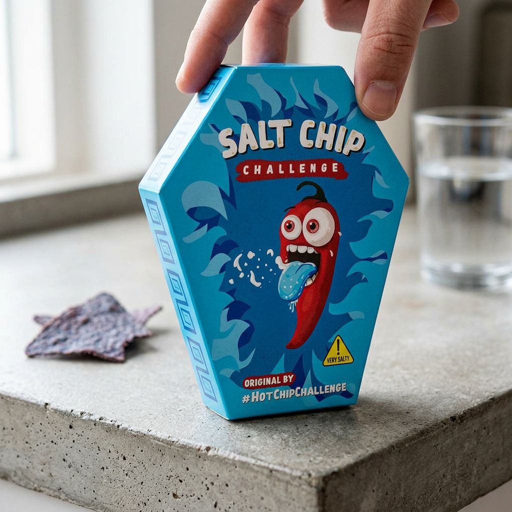 Hot Chip Salt Chip Challenge, chip sel ultra-concentré, format individuel, défi snacking viral, disponible sur My American Shop