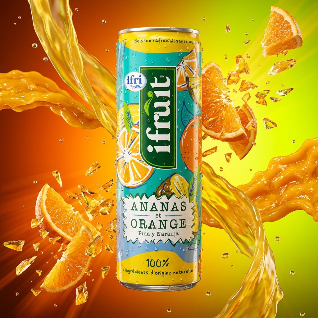 Jus Ifri Pineapple Orange saveur ananas orange mangue en bouteille, disponible sur My American Shop
