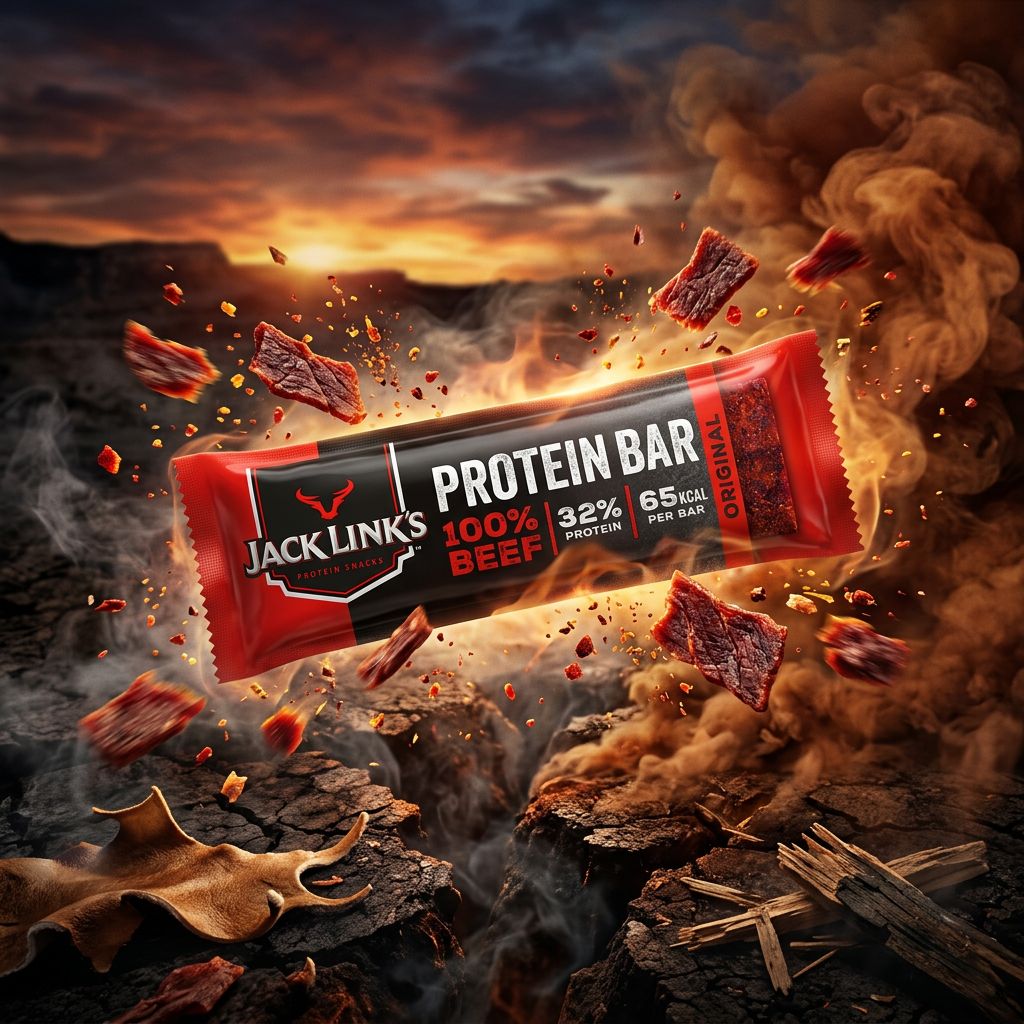 Jack Link's Protein Bar Original, barre protéinée au bœuf séché, 32g protéines, snack américain, disponible sur My American Shop