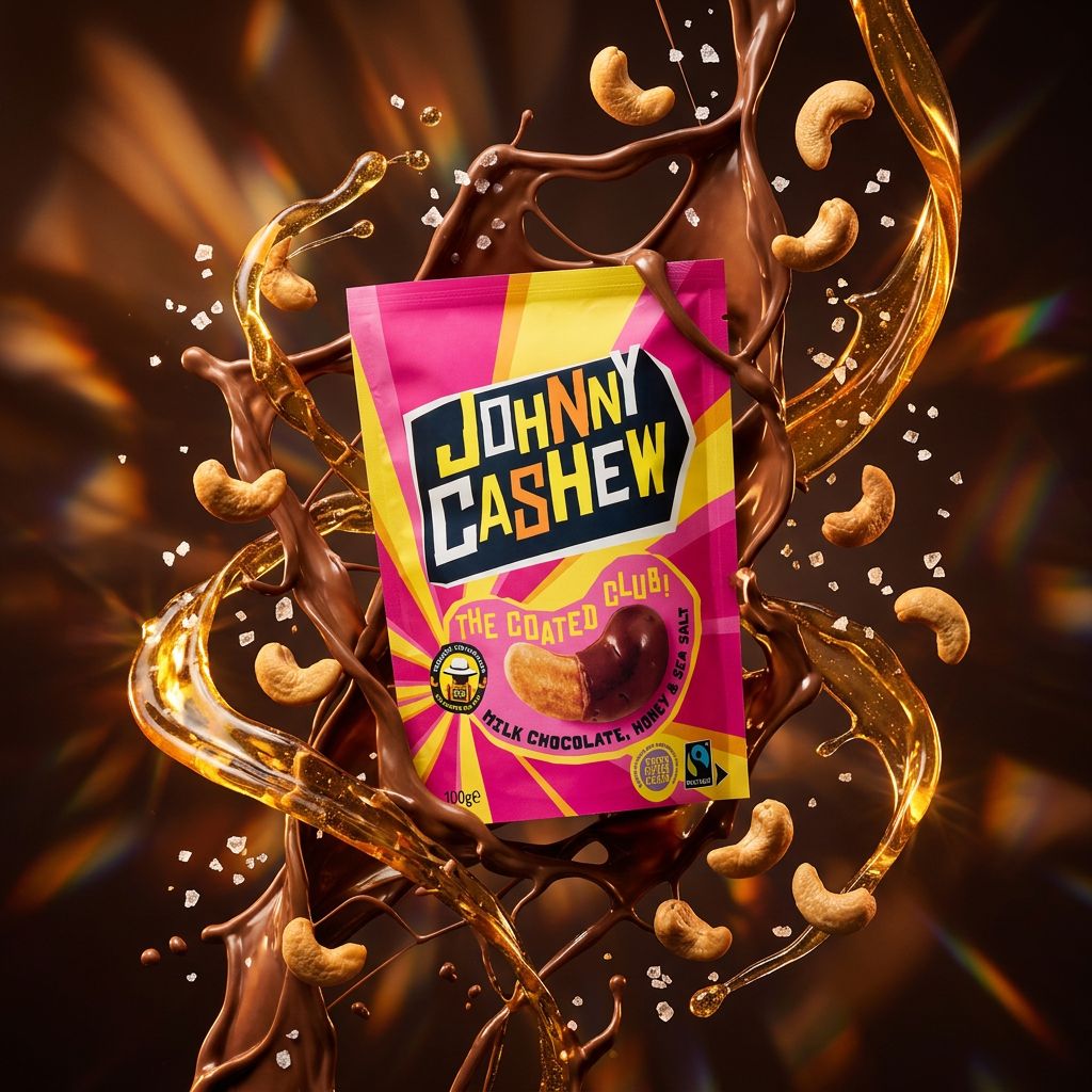 Johnny Cashew Milk Chocolate, tablette chocolat au lait cajou et miel, snack américain disponible sur My American Shop