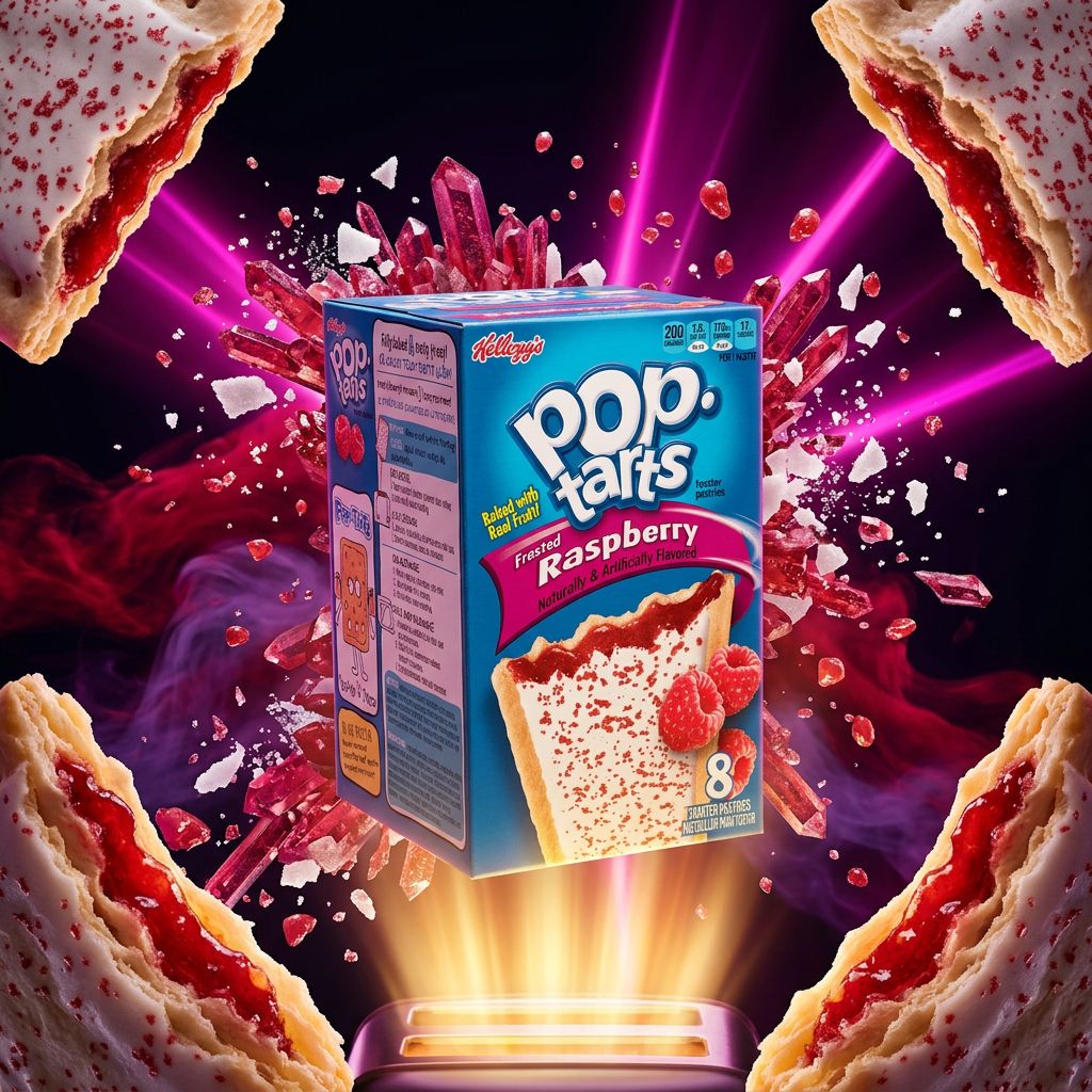 Kellogg's Pop Tarts Frosted Raspberry Big, snack américain framboise format genereux, disponible sur My American Shop