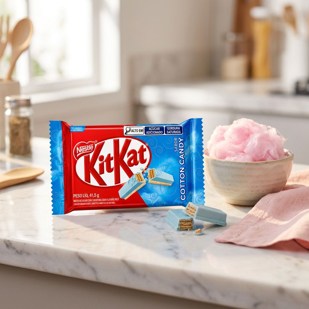 KitKat Cotton Candy, barre gaufrette saveur barbe à papa importée du Brésil, disponible sur My American Shop