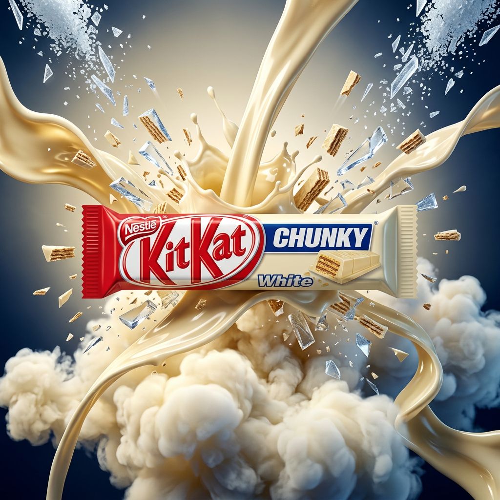 Kit Kat Chunky White Chocolate, barre gaufrette chocolat blanc format XXL, disponible sur My American Shop