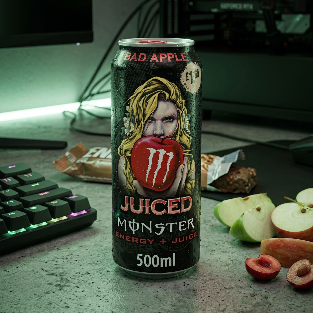 Monster Energy Bad Apple, boisson énergisante pomme acidulée en canette, importée des USA, disponible sur My American Shop
