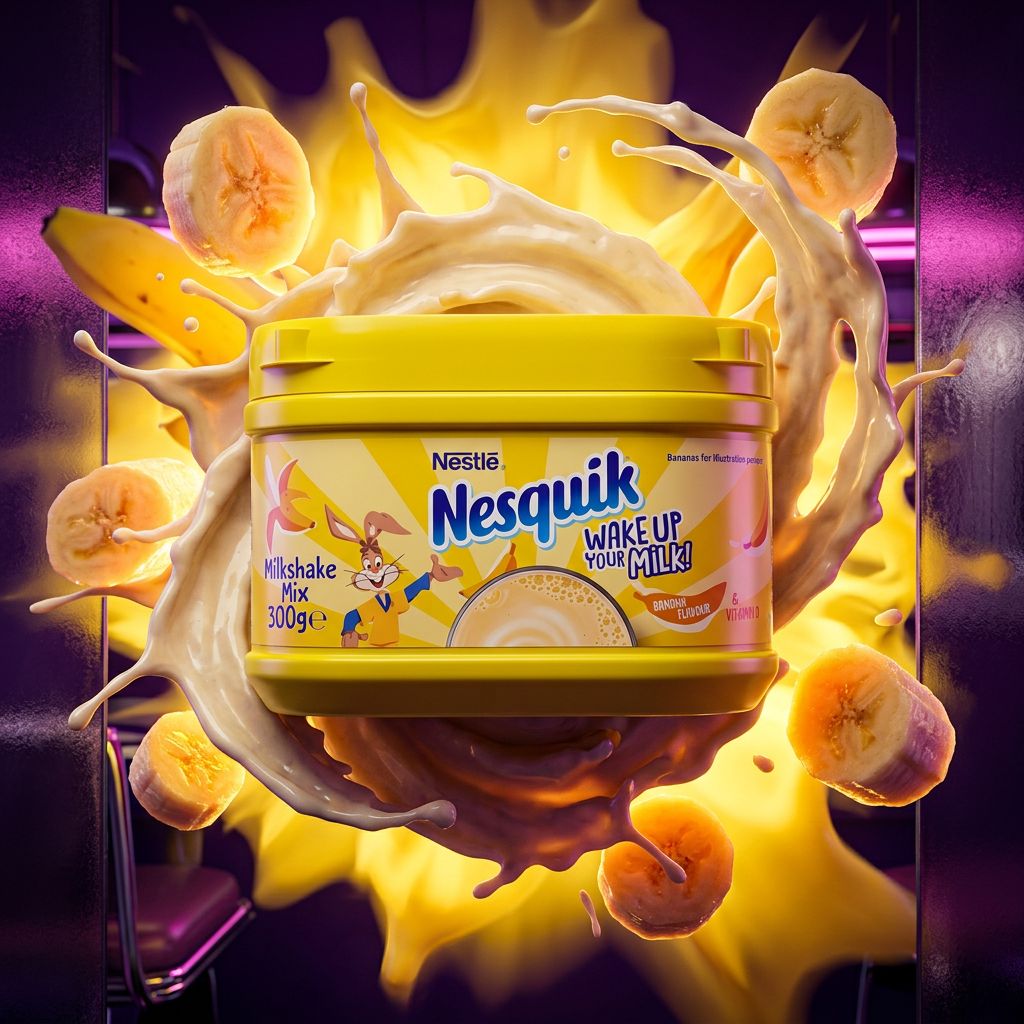 Nesquik Milkshake Mix Banane en poudre, importé des USA, format boite, disponible sur My American Shop