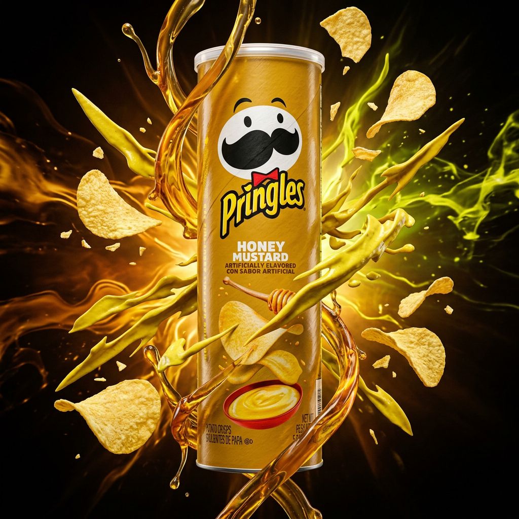 Pringles Honey Mustard, chips americaines saveur miel moutarde en canette, importees des USA, disponible sur My American Shop