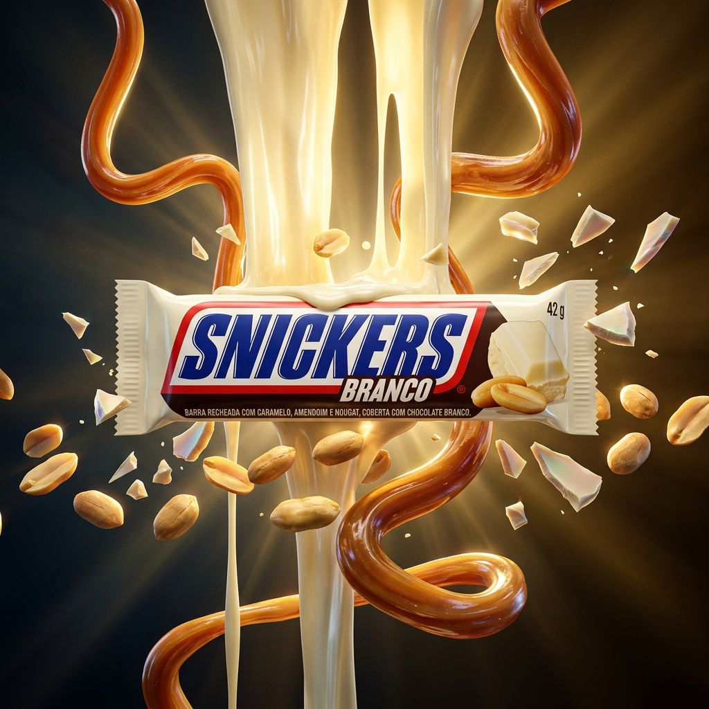 Snickers White Chocolate, barre américaine chocolat blanc caramel cacahuètes, importée des USA, disponible sur My American Shop