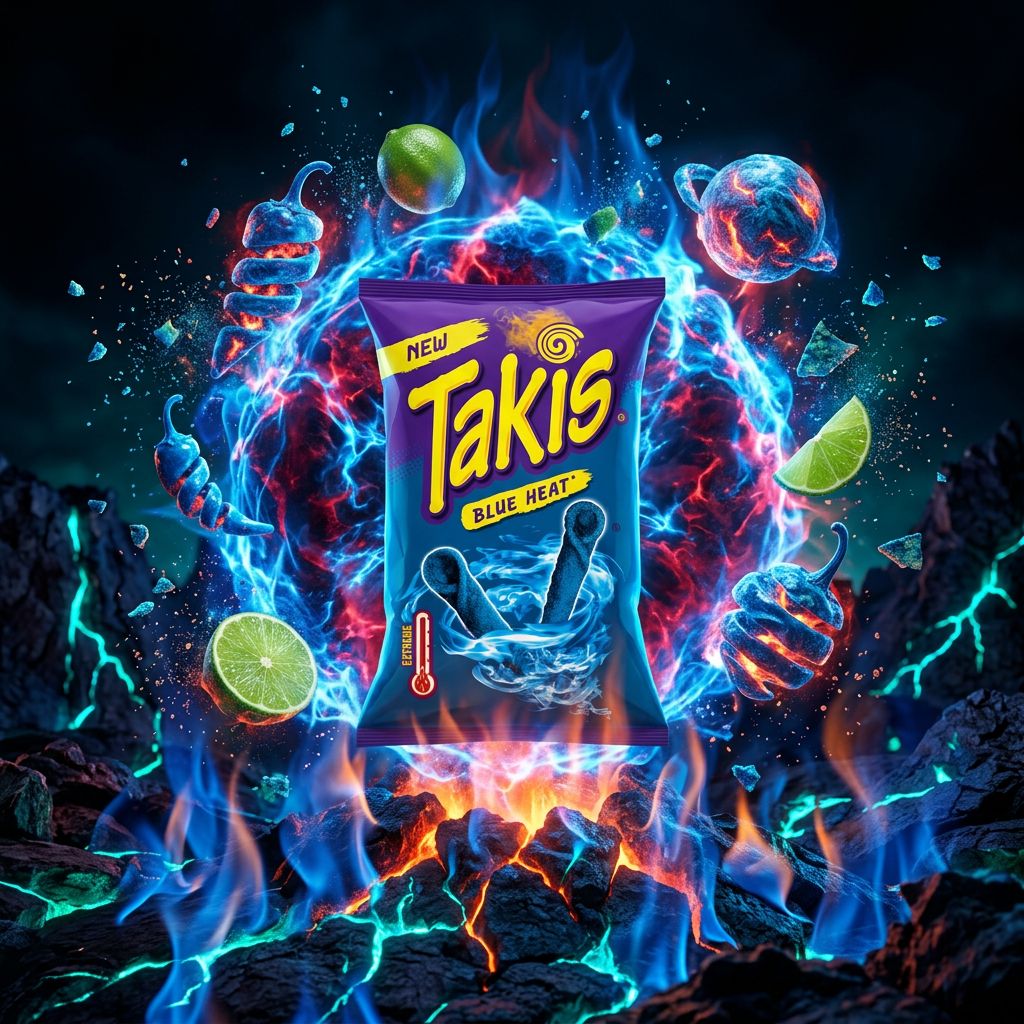 Takis Blue Heat, chips tortilla chili citron vert bleues, format snack americain, disponible sur My American Shop