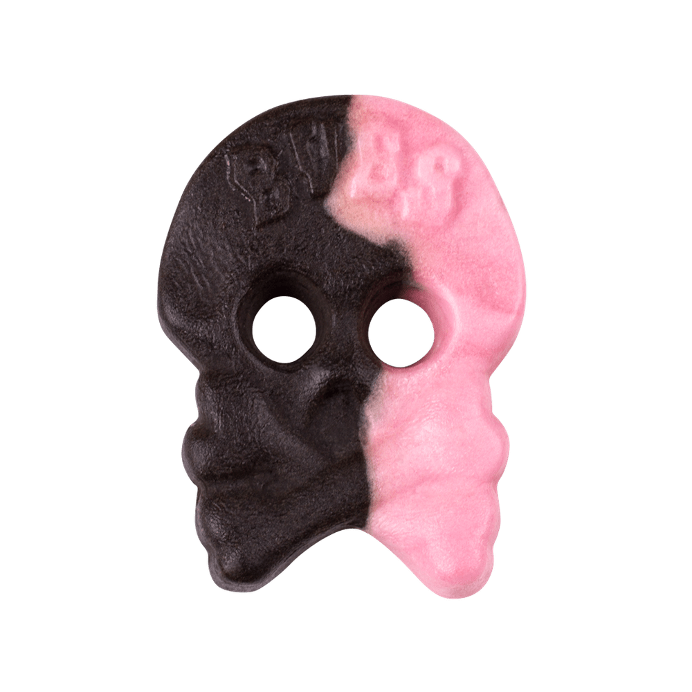 Bubs Godis Foam Skull Raspberry & Liquorice