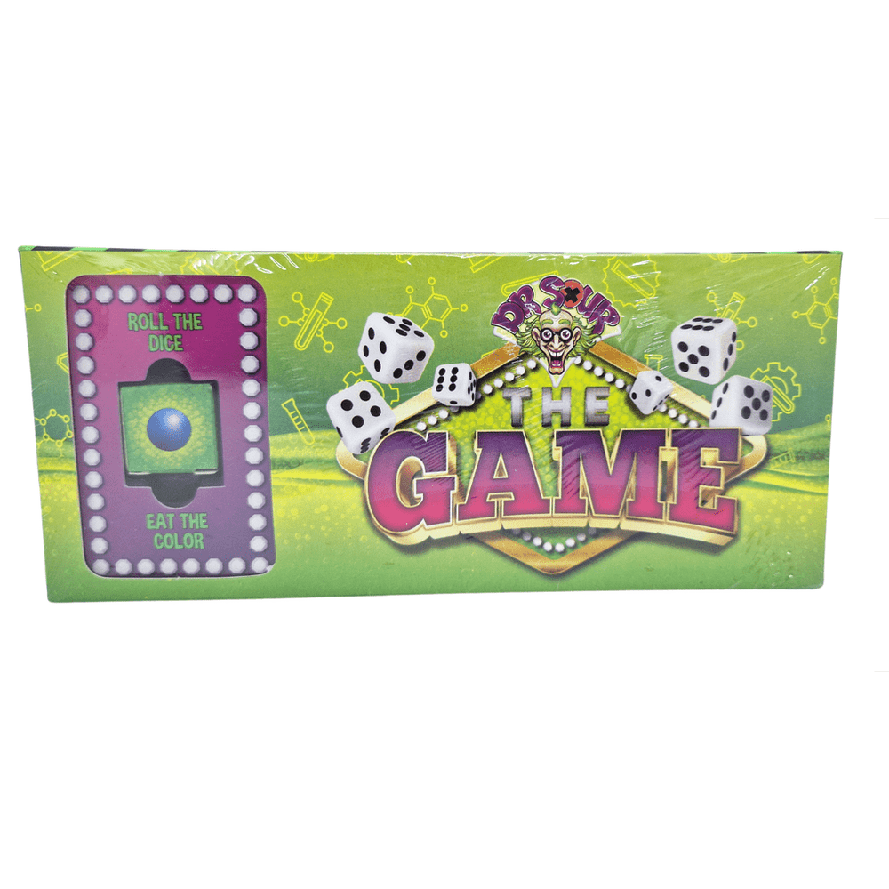 Un carton vert avec 6 dés blancs et à droite un cadrant mauve et des strass, le tout sur fond blanc