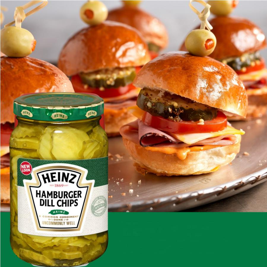 HEINZ HAMBURGER DILL CHIPS RONDELLES CORNICHON - My American Shop