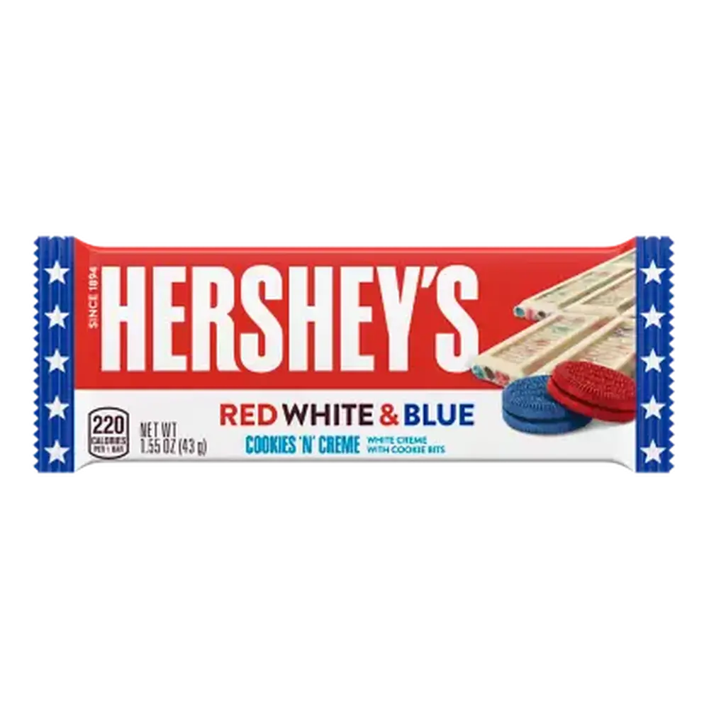 Hershey's Bar Cookies & Cream Red White Blue