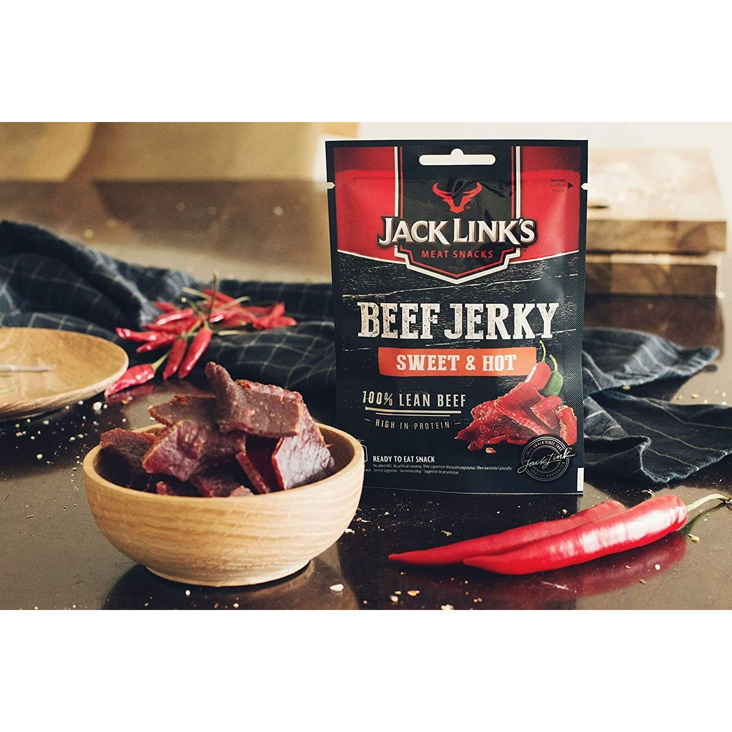 JACK LINK'S BEEF JERKY SWEET & HOT MEDIUM - My American Shop