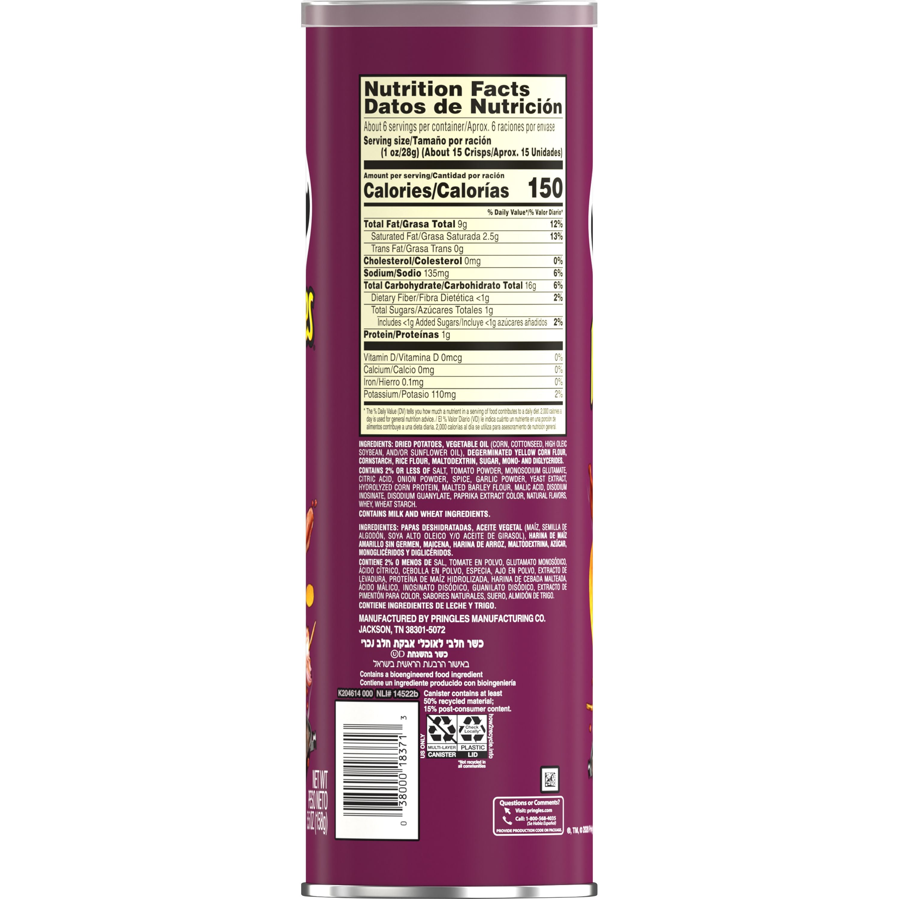 PRINGLES CHIPS BACON FUMÉ - My American Shop