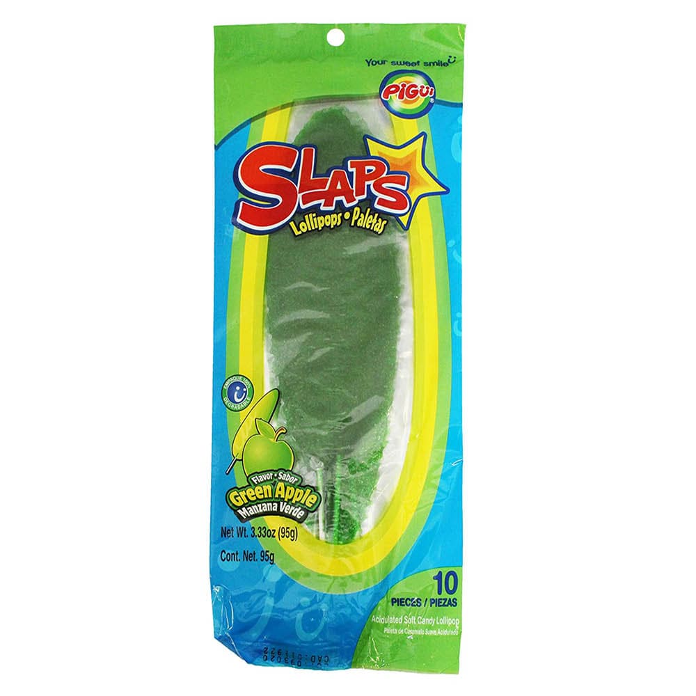 Slaps Lollipops Green Apple - My American Shop