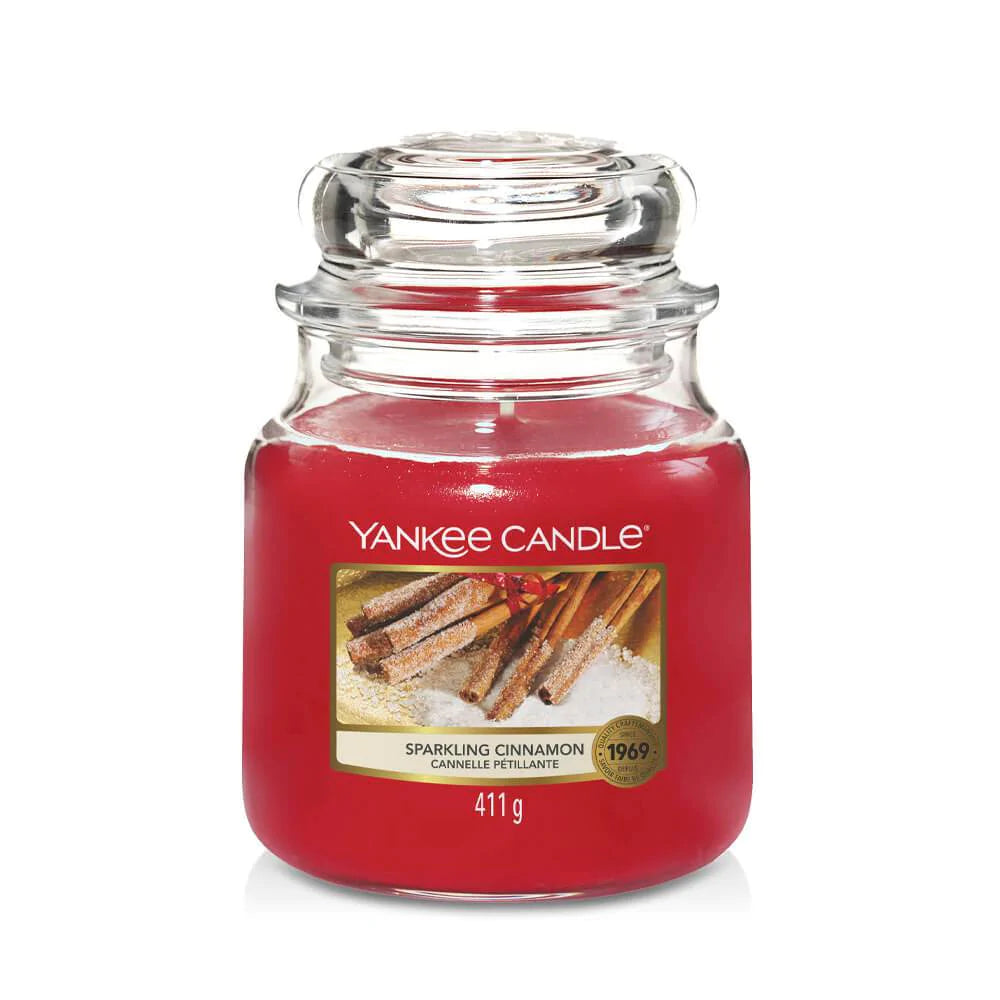 Yankee Candle Sparkling Cinnamon Moyenne Jarre - My American Shop