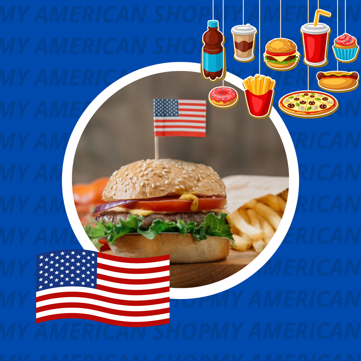 Nourriture Américaine Assortie, Aliments De Préparation Rapide