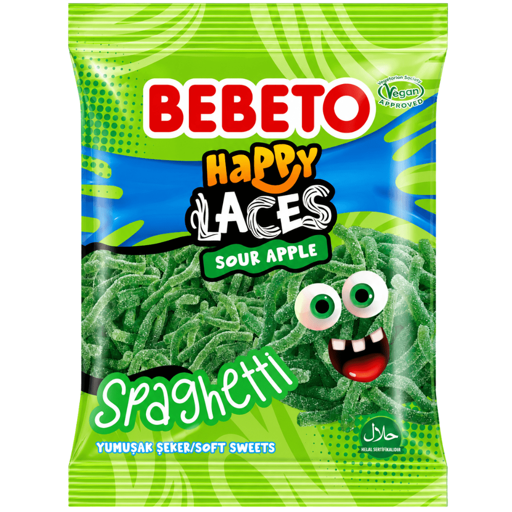 Bebeto Spaghetti Happy Laces Sour Apple