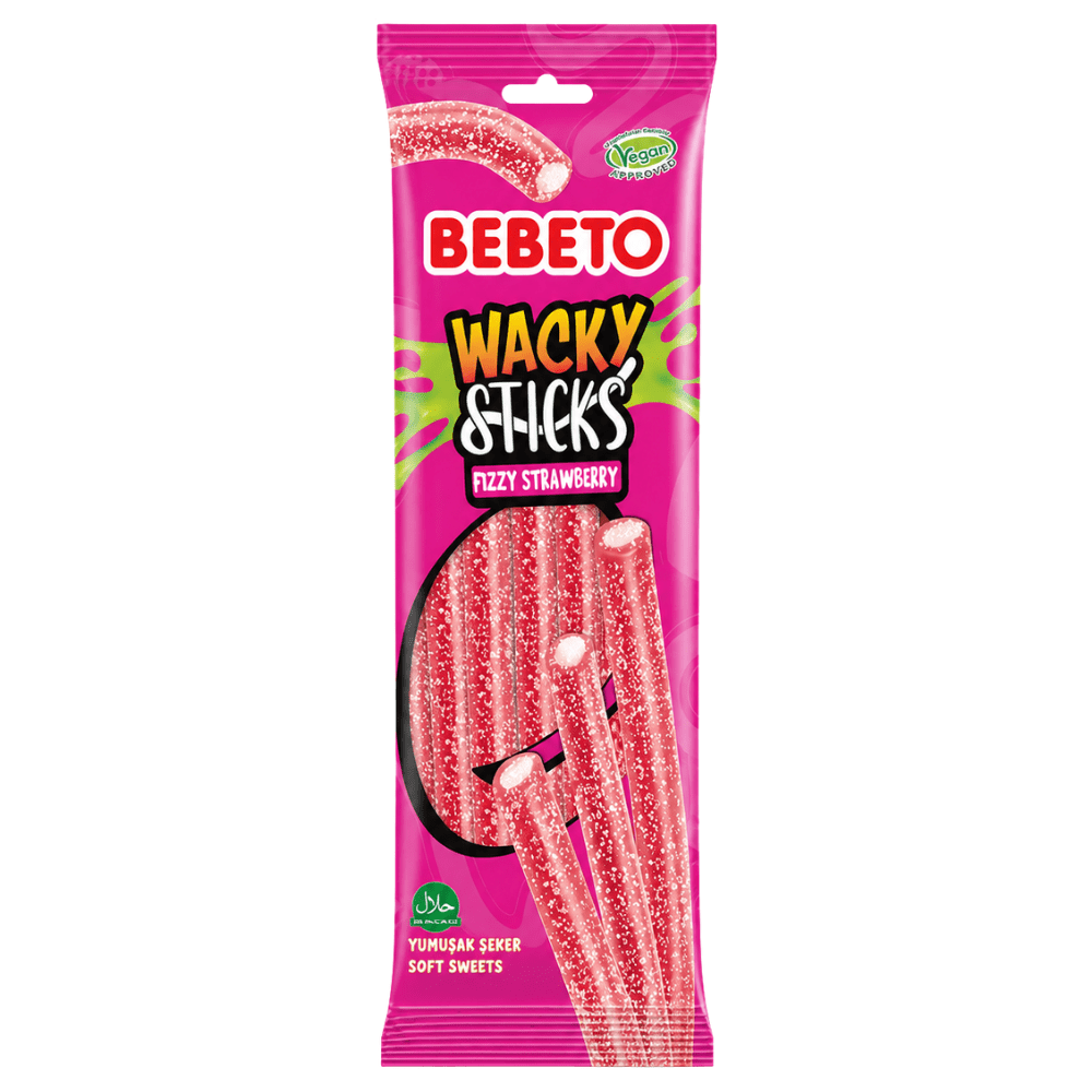 Bebeto Wacky Sticks Fizzy Strawberry