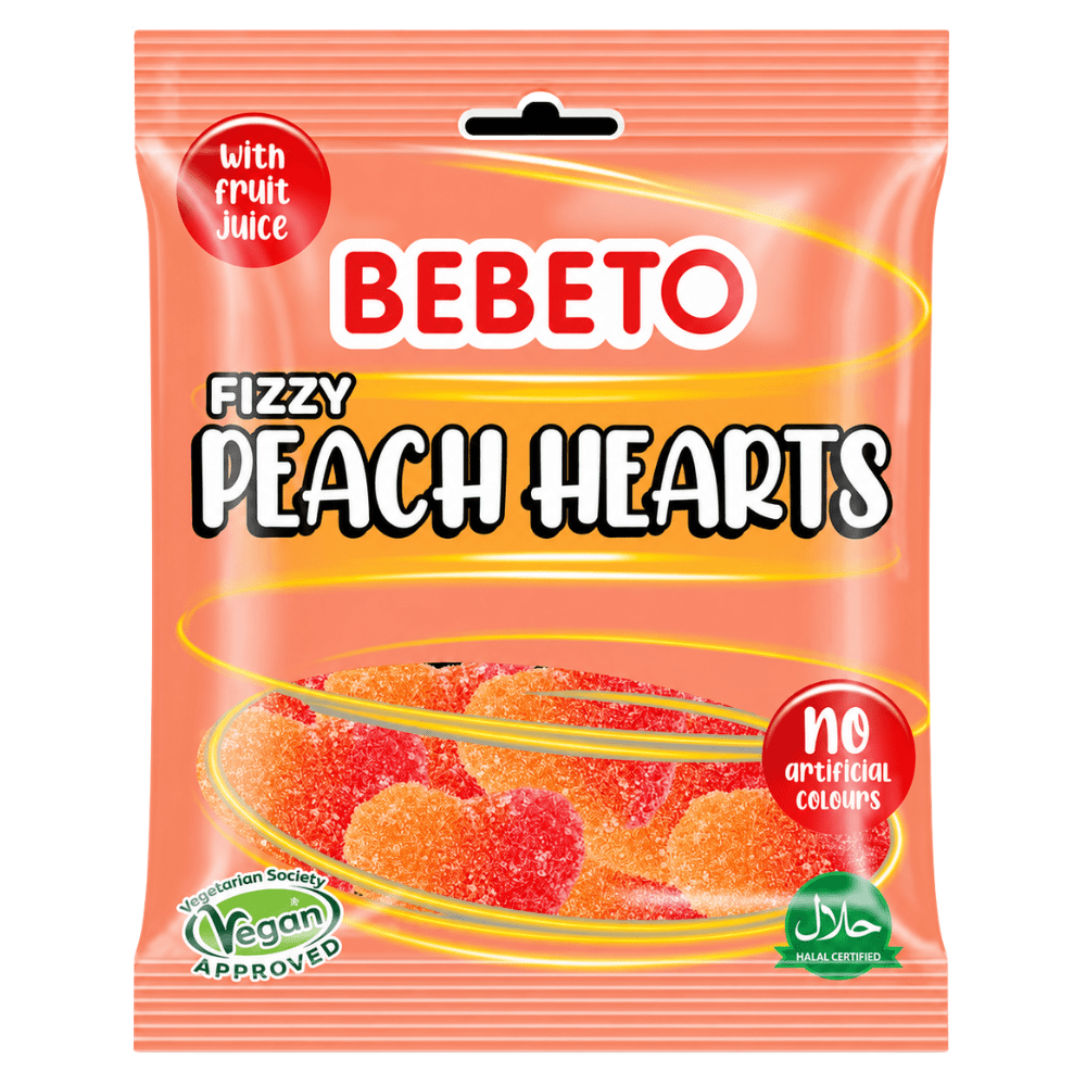 Bebeto Fizzy Peach Hearts