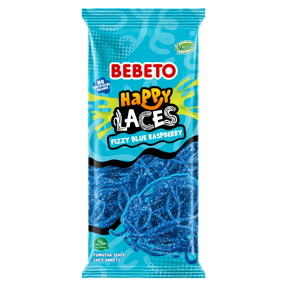 Bebeto Happy Laces Fizzy Blue Raspberry