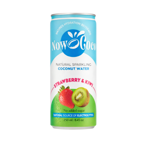 Now Coco Sparkling Coconut Water Strawberry & Kiwi - My American Shop