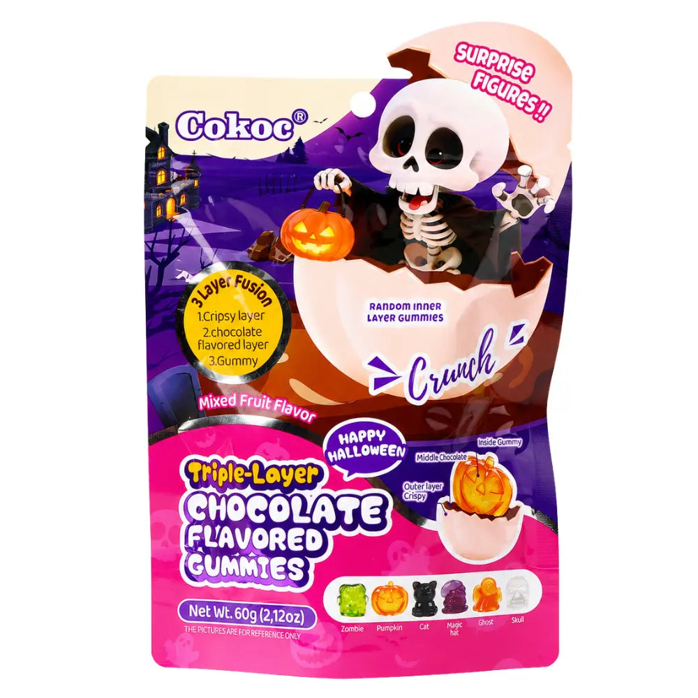 Cokoc Halloween Triple-Layer Mixed Fruit Flavored Gummies