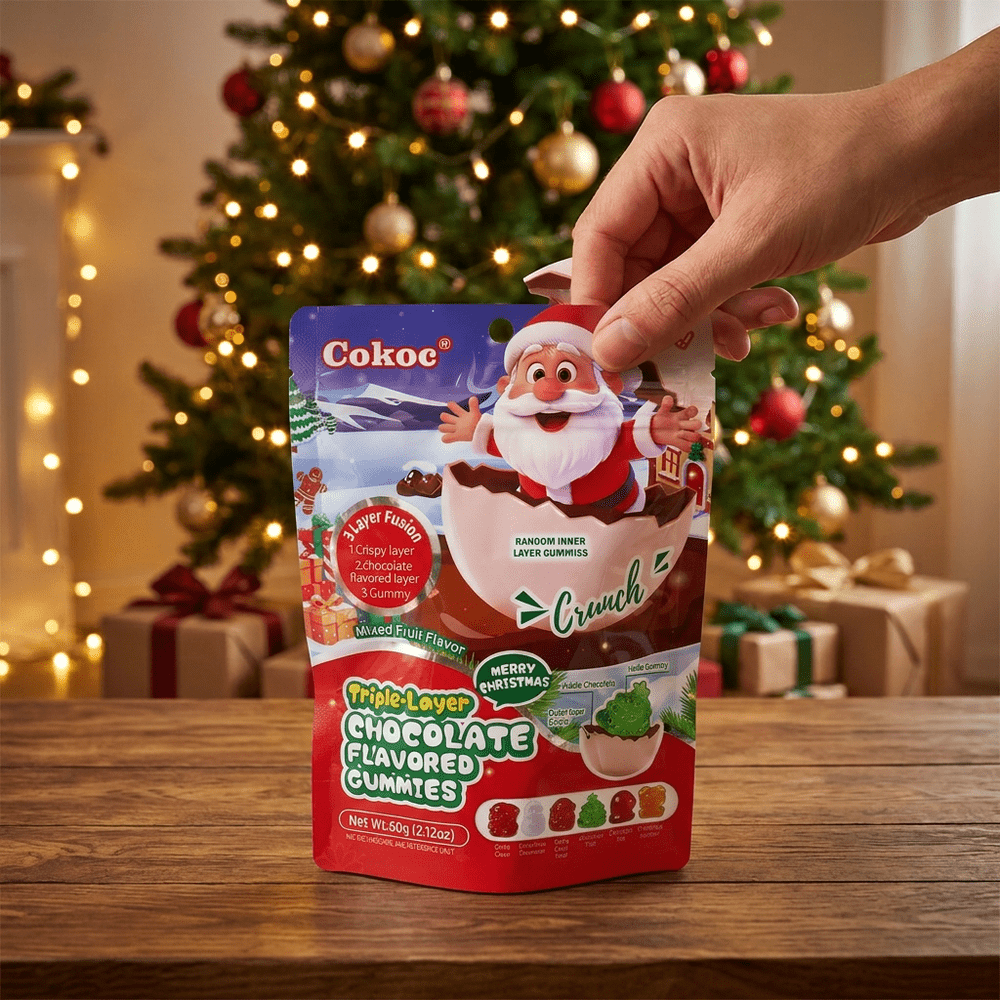 Cokoc Christmas Triple-Layer Mixed Fruit Flavored Gummies