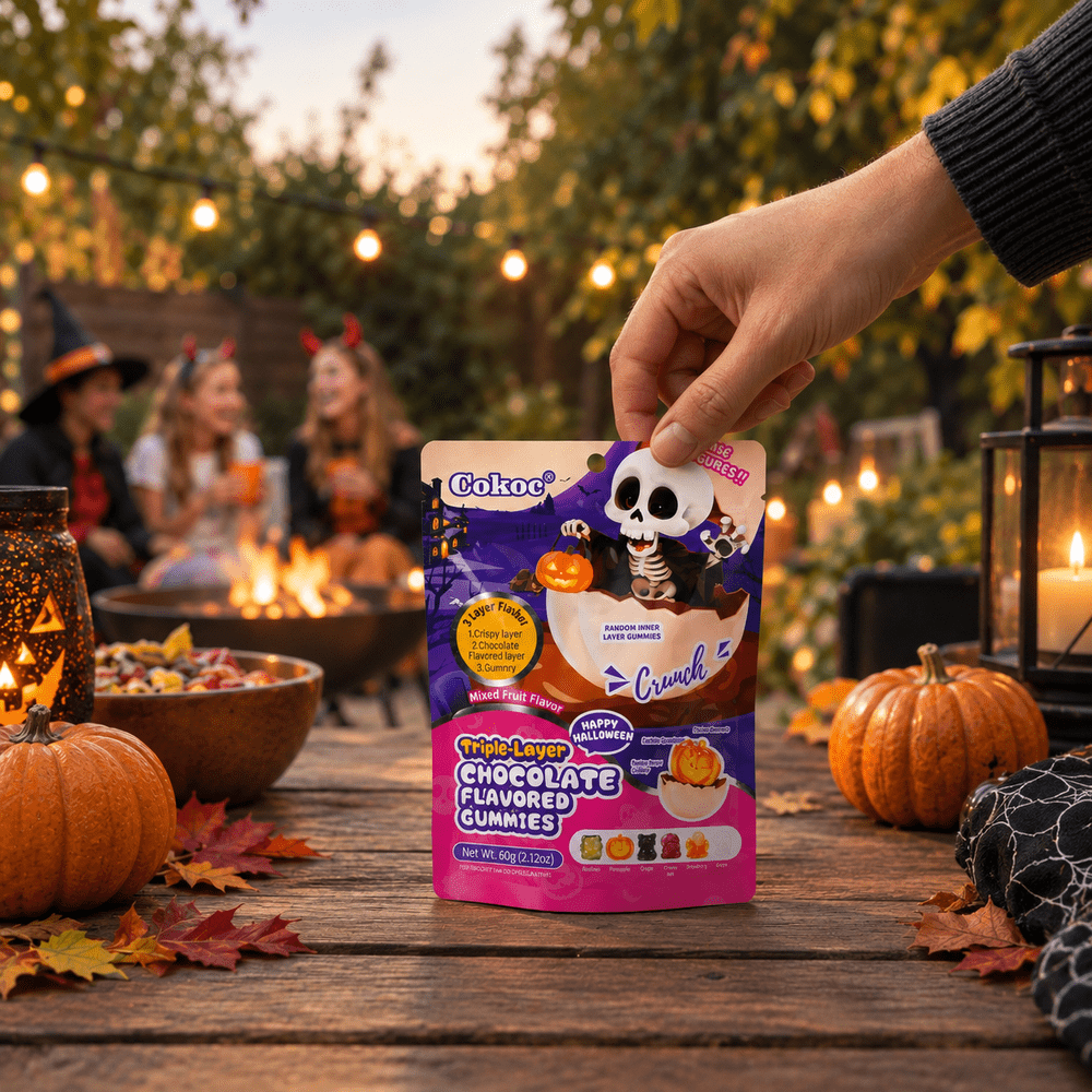 Cokoc Halloween Triple-Layer Mixed Fruit Flavored Gummies