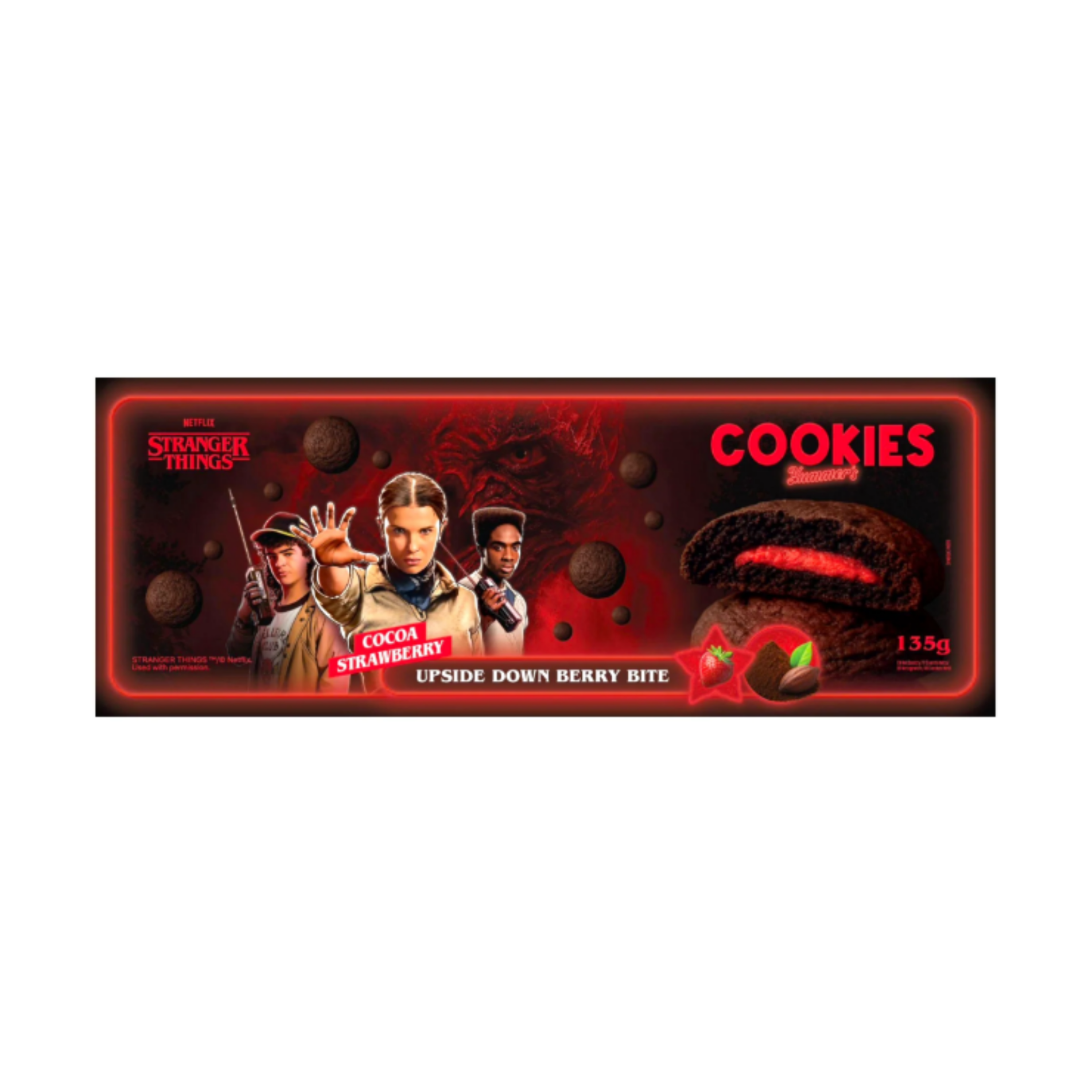 Stranger Things Cookies Chocolate Strawberry - My American Shop