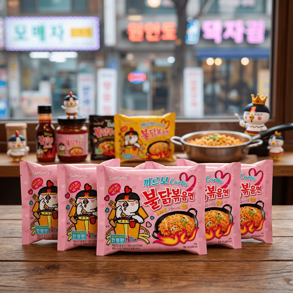 Display  Samyang Ramen Hot Chicken Carbo x5