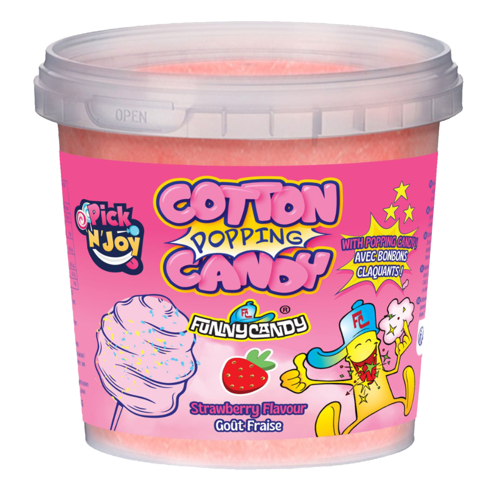 Funnycandy Popping Cotton Candy Strawberry - My American Shop