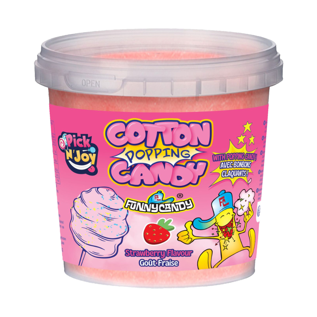 Funnycandy Popping Cotton Candy Strawberry - My American Shop