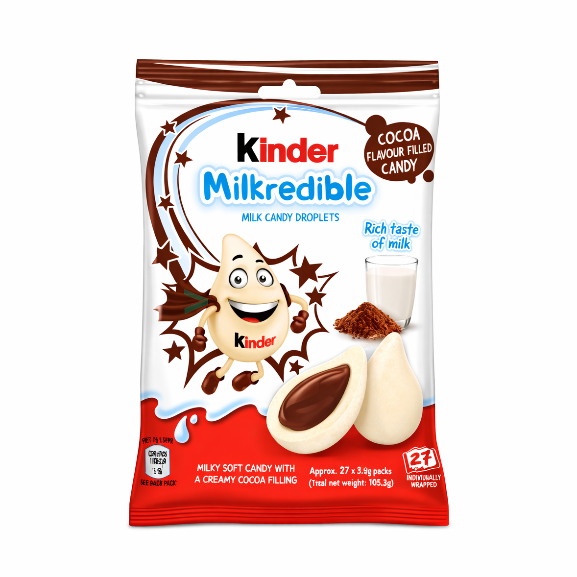 Kinder Milkredible Cocoa Flavor 47g : bonbons fondants chocolat cacao exclusivité asiatique - Kinder