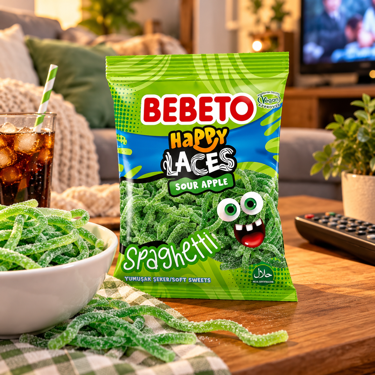 Bebeto Spaghetti Happy Laces Sour Apple