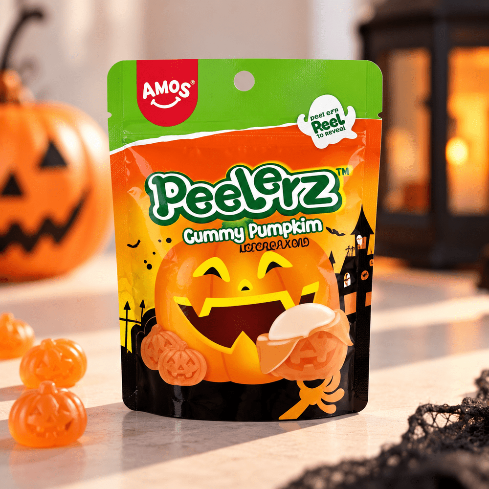 Bonbons Halloween Amos Peelerz Pumpkin orange en forme de citrouilles