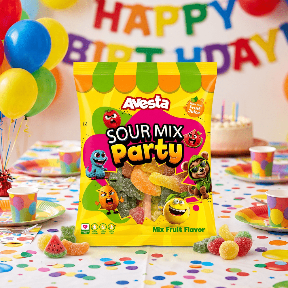 Avesta Sour Mix Party Gummy Fruit Flavor