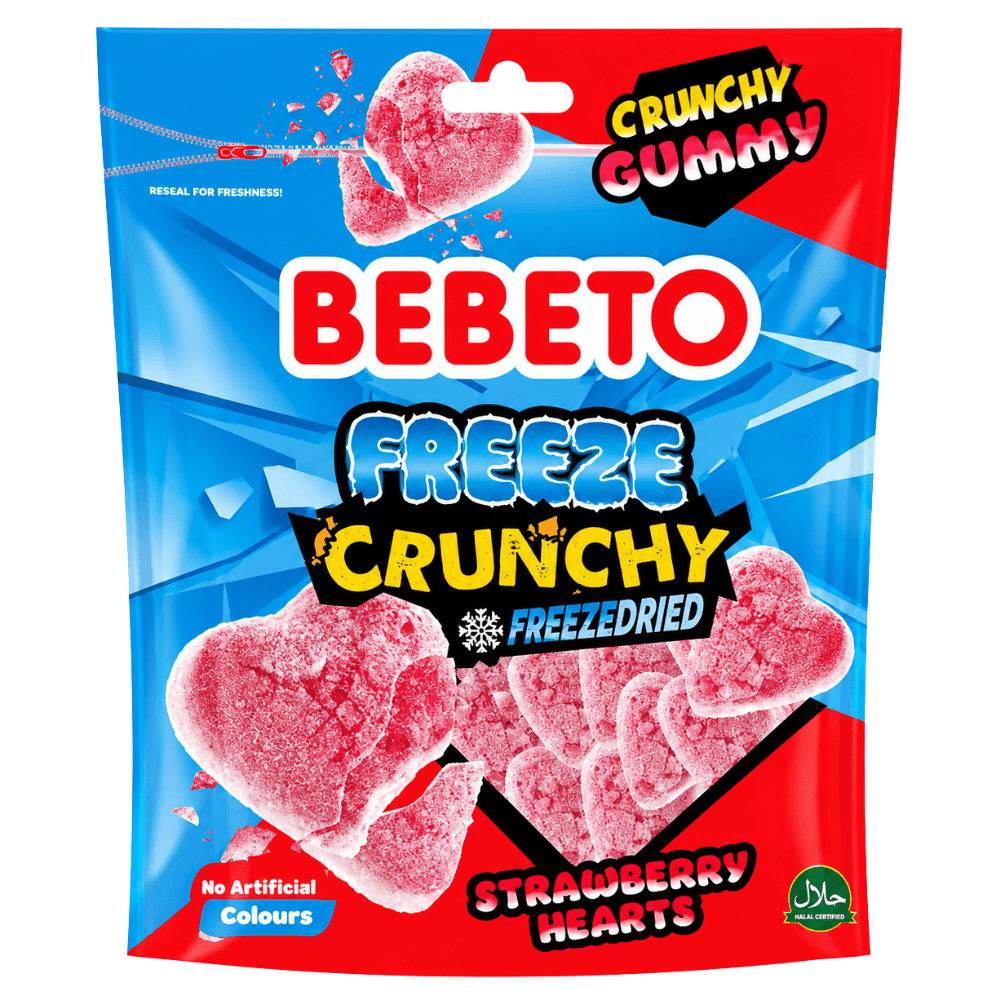 Bebeto Freeze Crunchy Strawberry Hearts