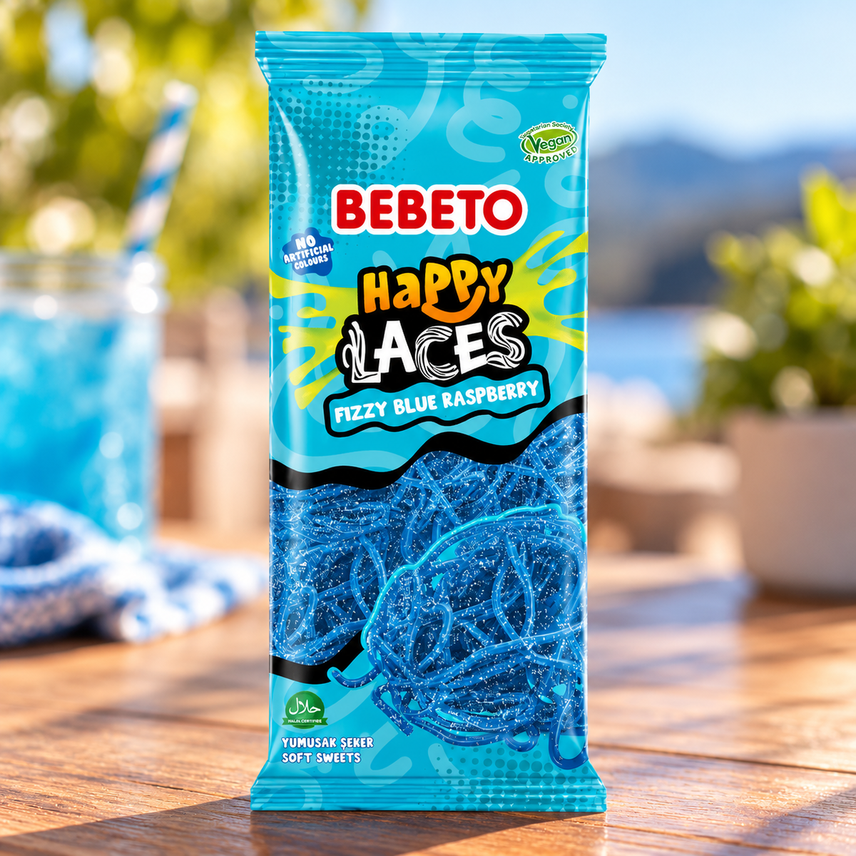 Bebeto Happy Laces Fizzy Blue Raspberry