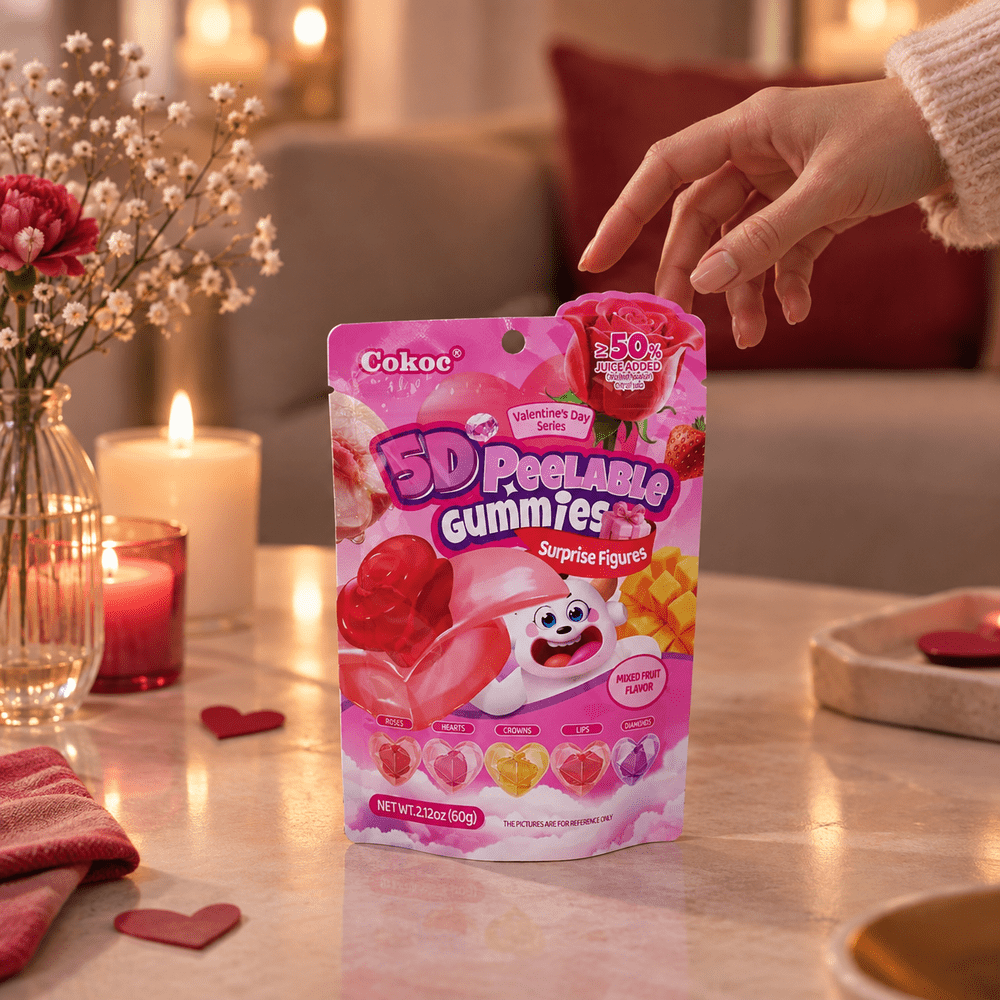 Cokoc Valentine's Day 5D Peelable Gummies Mixed Fruit Flavor