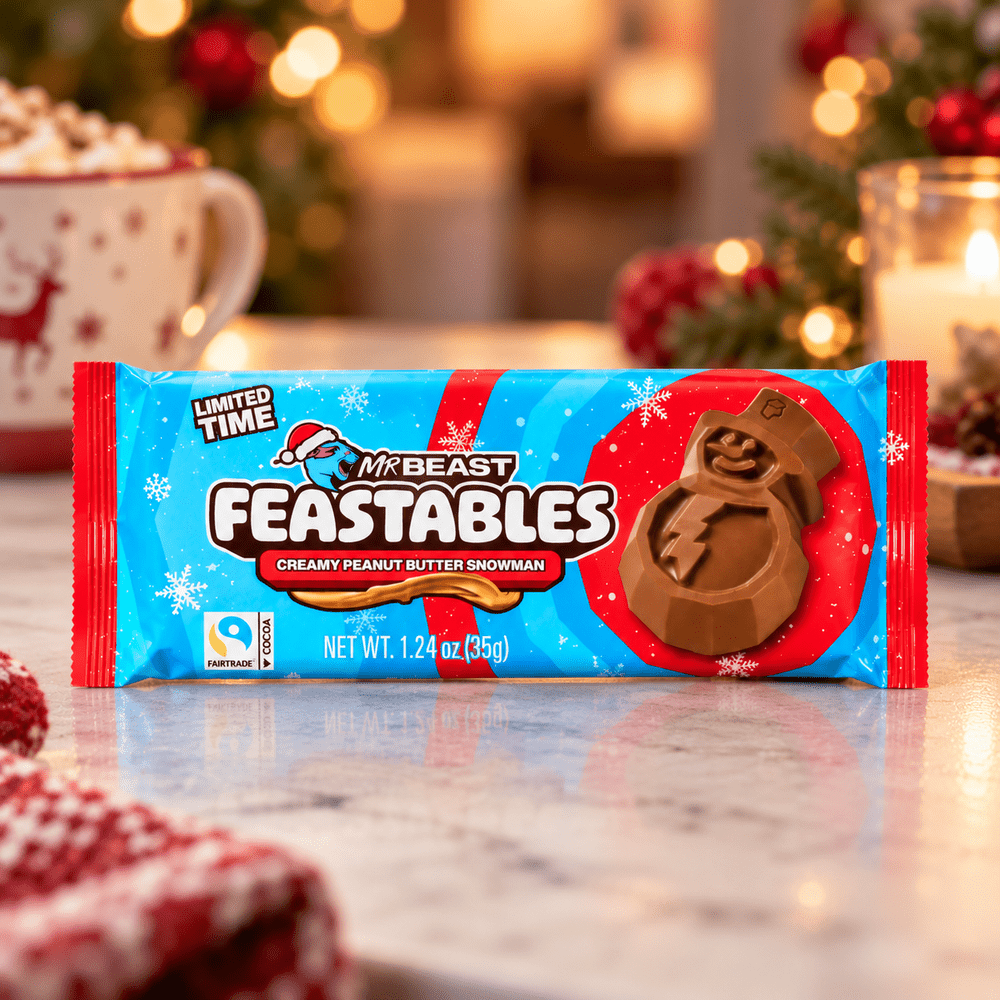 Mr Beast Feastables Snowman Cup Milk Chocolate Creamy Peanut